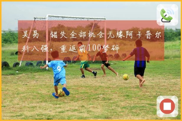 吴易昺错失全部机会无缘阿卡普尔科八强，重返前100梦碎